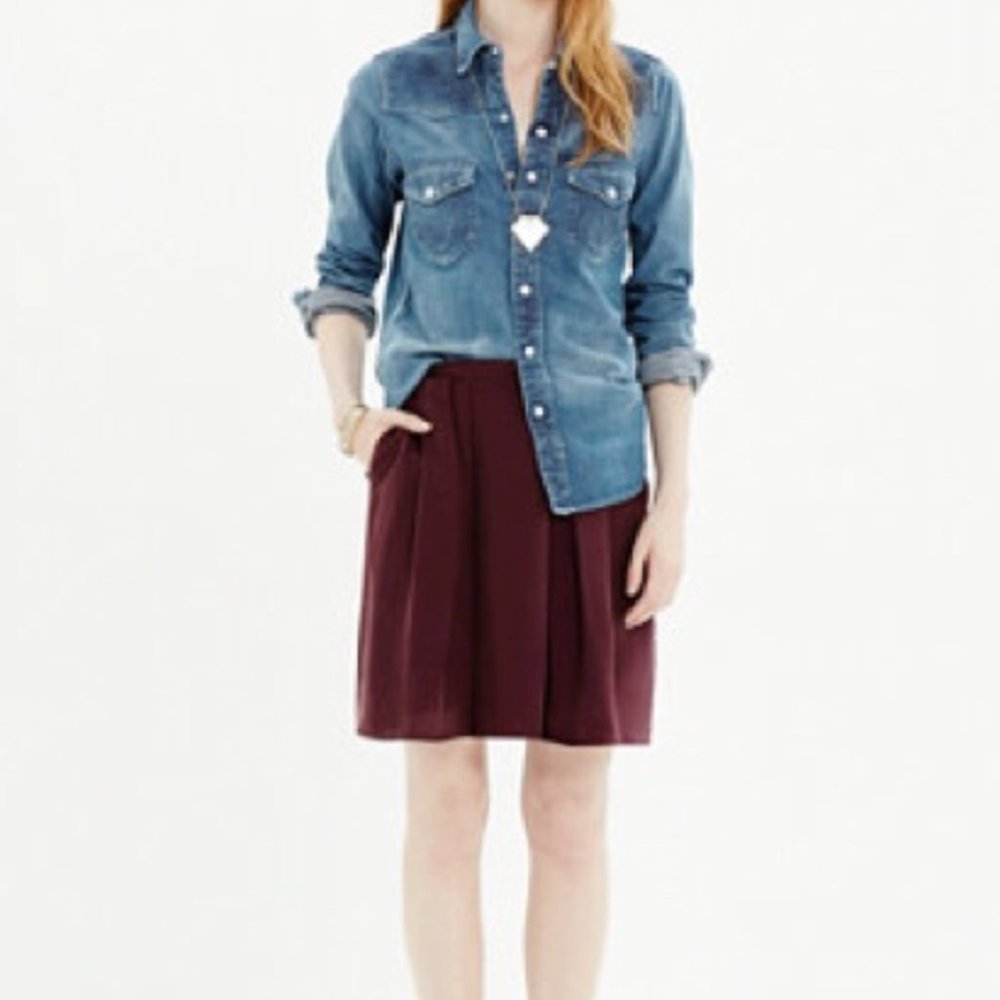 NWOT Madewell Premiere Pleated Skirt EUC